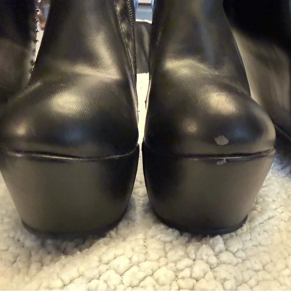Black Studded Goth/Cyber Platform Boots - Picture 5 of 5